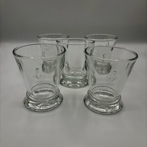 La Rochere Paris Musees Tumblers Raised Bee Glass Cup Set of 5 Clear 4”